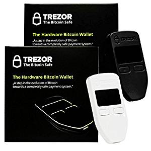 Black & White Combo Trezor Hardware wallet vault safe for digital virtual currency Bitcoin Litecoin